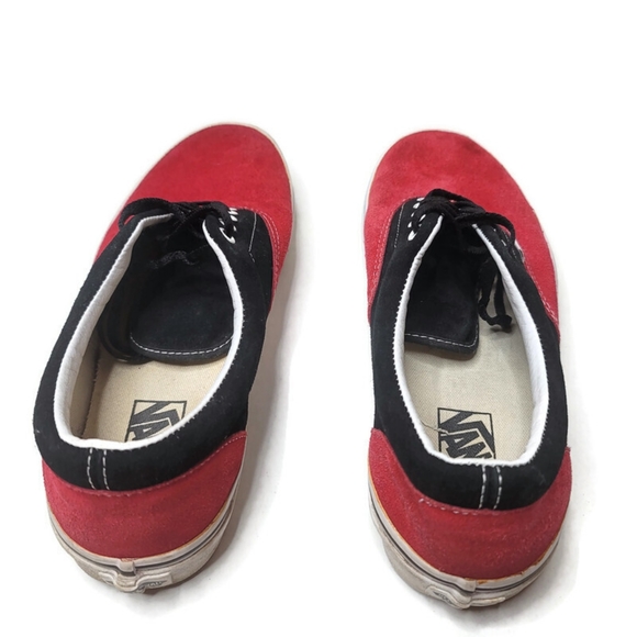 Vans era red and black suede low top sneakers 10.5 - Picture 4 of 9